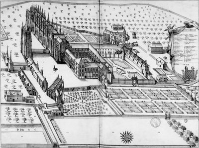 Abtei Notre-Dame du Bec. Gesamtansicht im Jahr 1677 von Michel Germain